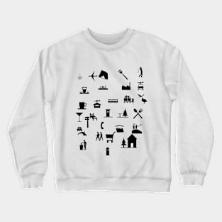 tourism travel translator icons 2020 : holiday iconspeak languages Crewneck Sweatshirt